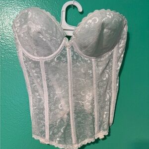 Vintage Lace Bustier Corset - White